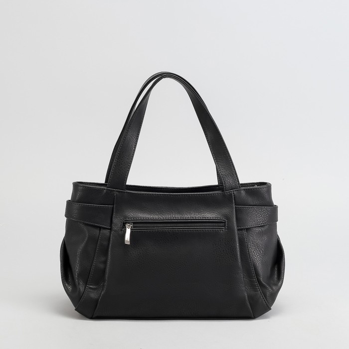 Сумка женская, отдел на молнии, наружный карман, цвет чёрный