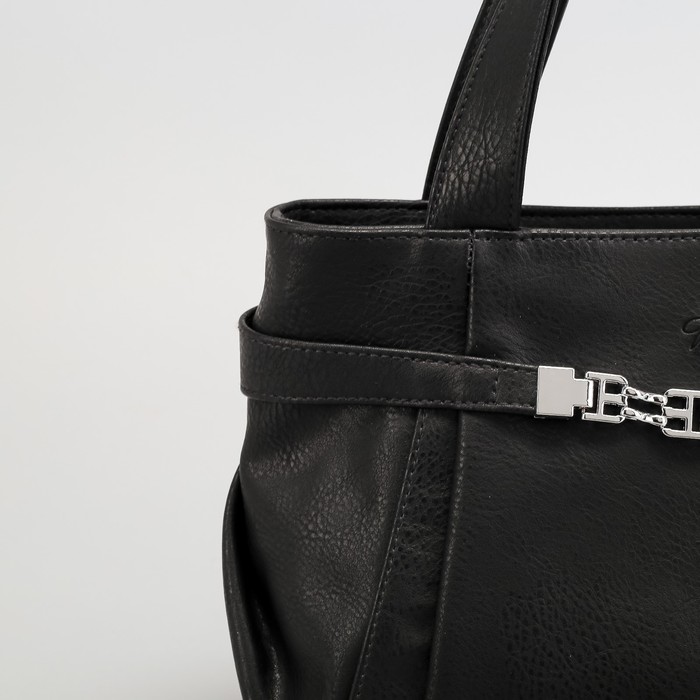 Сумка женская, отдел на молнии, наружный карман, цвет чёрный