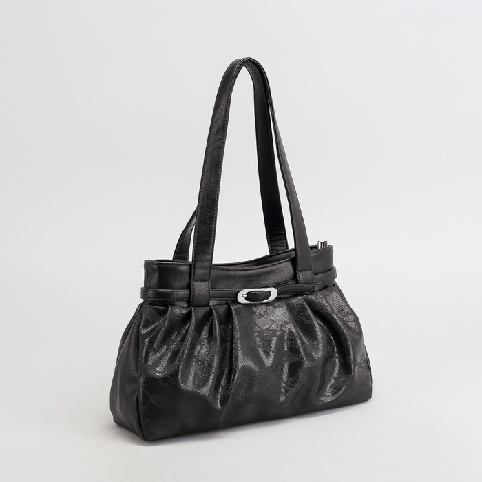 Сумка женская, 2 отдела на молниях, наружный карман, цвет тёмно-серый