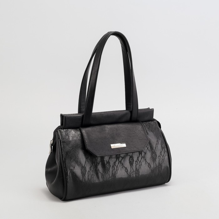 Сумка женская, отдел на молнии, наружный карман, цвет чёрный