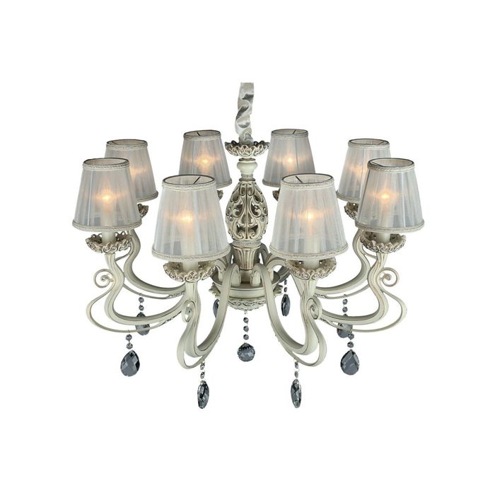 Люстра подвесная "Степанка" E14, 8x40W белый, золотой 80x80x110см