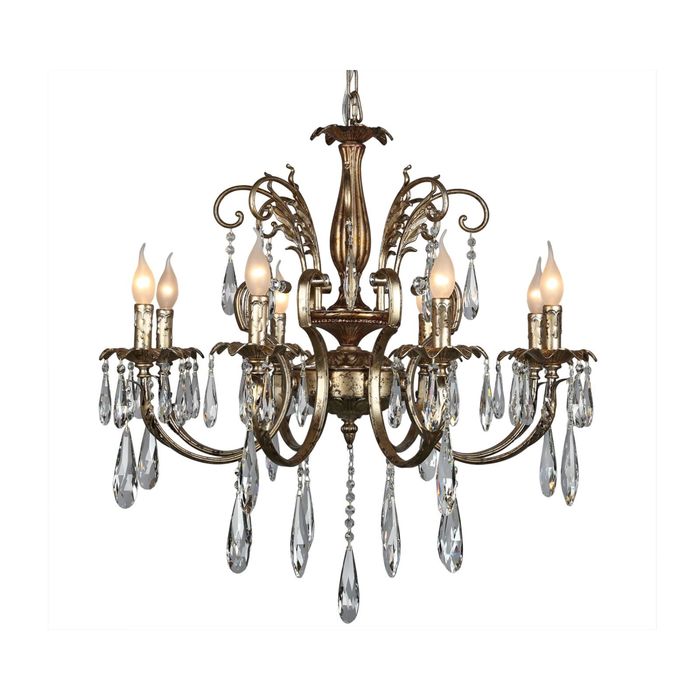 Люстра подвесная "Виола" E14, 8x40W золотой, серебряный 80x80x140см