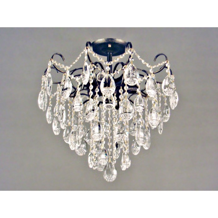 Люстра "Хрусталь" 6 ламп E27 60Вт  черный 51,5х51,5х50,5 см.