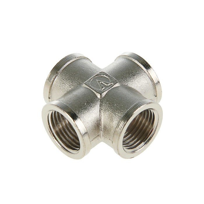Крестовина Valtec, 1/2", внутренняя резьба, никелированный, латунь