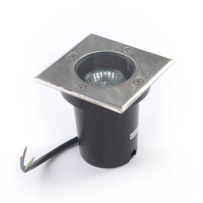 Светильник встраиваемый грунтовый Luazon GU10 , 110 х 110 мм,IP65, 220В, квадратный