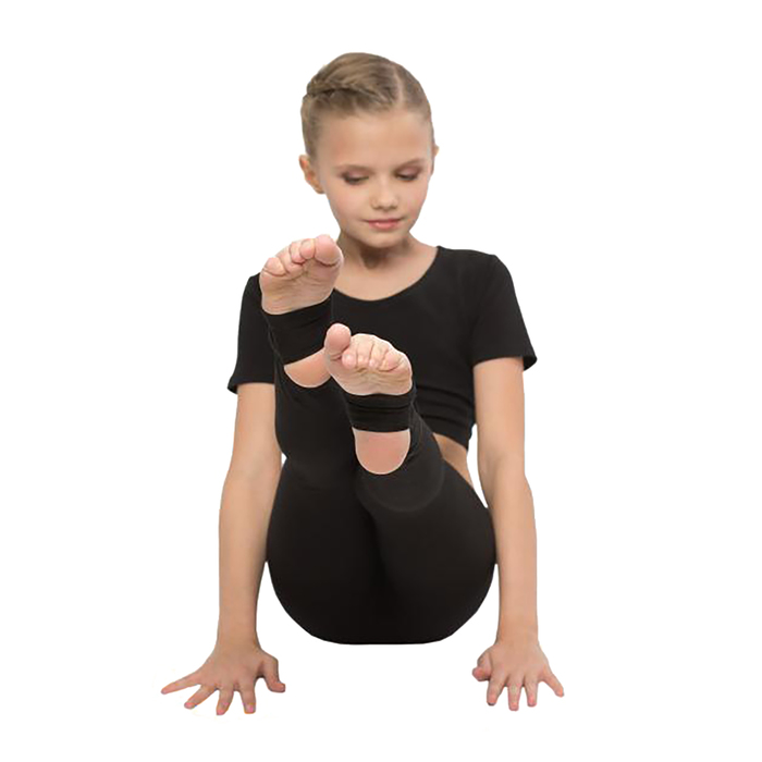 Лосины с вырезом под пятку, размер 36, цвет чёрный