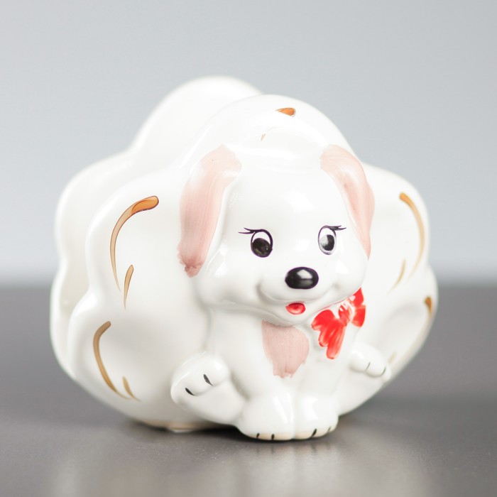 Салфетница "Пёсик с бантиком"