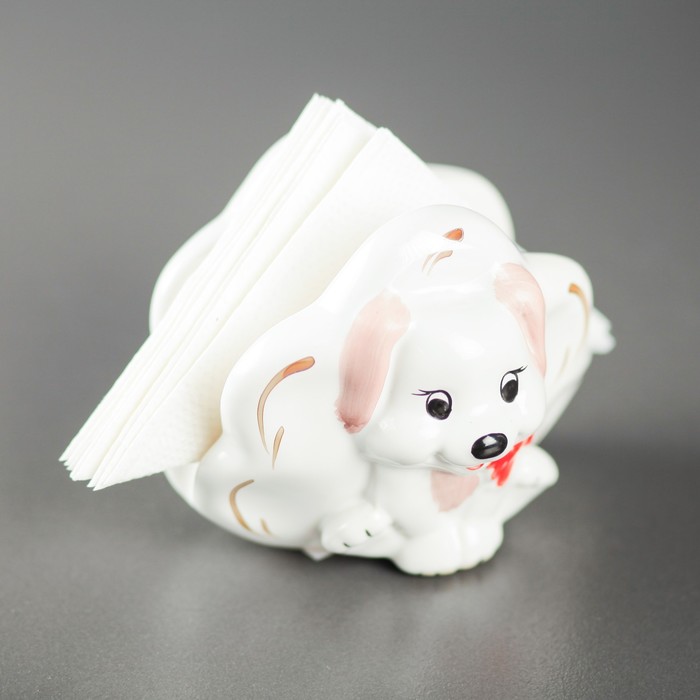 Салфетница "Пёсик с бантиком"