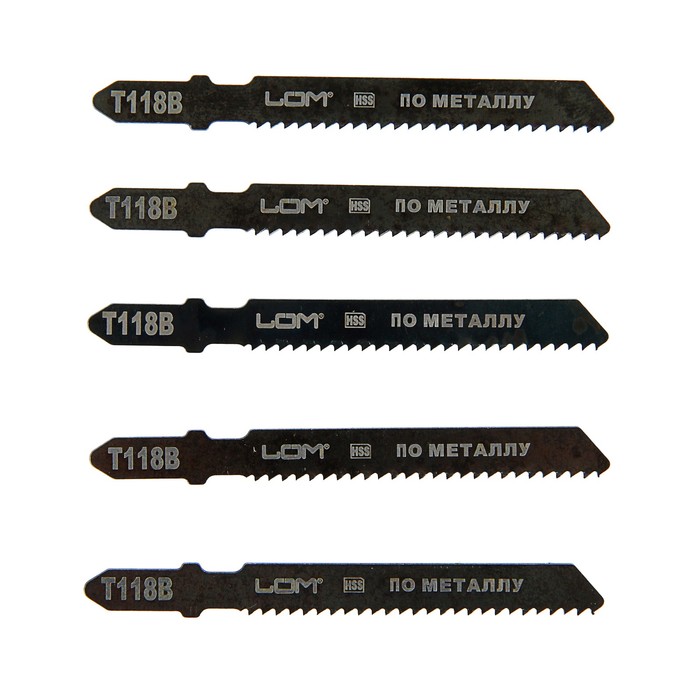 Полотна для электролобзика LOM, по металлу, 5 шт, HSS, 51 х 2 мм T118B