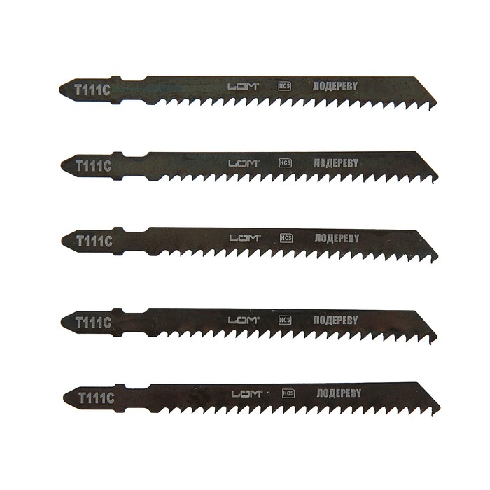 Полотна для электролобзика LOM, по дереву, 5 шт, HСS, 75 х 3 мм T111C