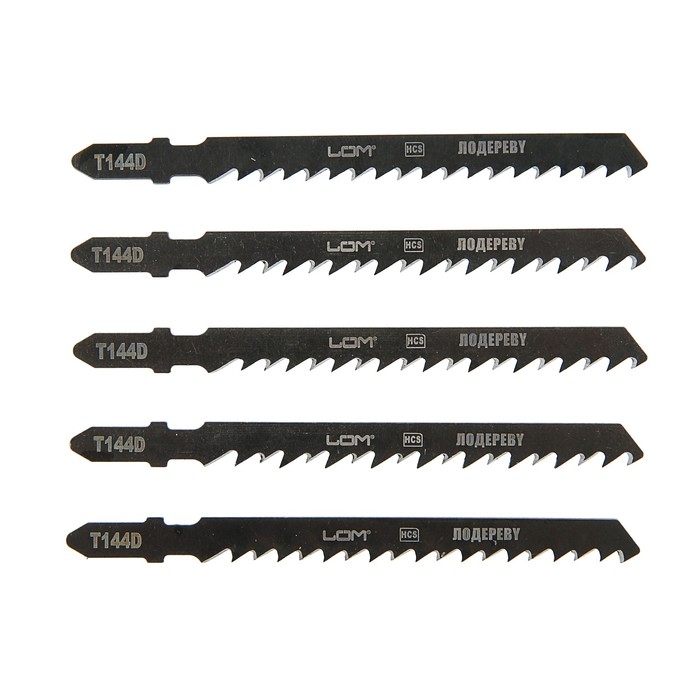 Полотна для электролобзика LOM, по дереву, 5 шт, HСS, 75 х 4 мм T144D
