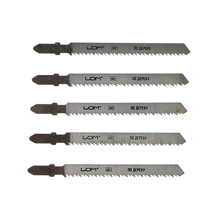 Полотна для электролобзика LOM, по дереву, 5 шт, HСS, 75 х 2,5 мм T101BR
