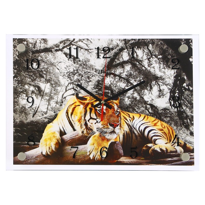 Часы настенные &quot;Тигр&quot;, стекло, 25х35 см микс