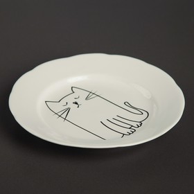 

Тарелка "Киска" белая, 17,5 см, микс