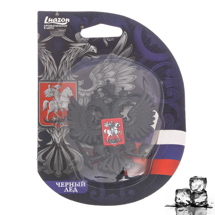 Ароматизатор на зеркало из аромапластика "Черный лёд", серия герб