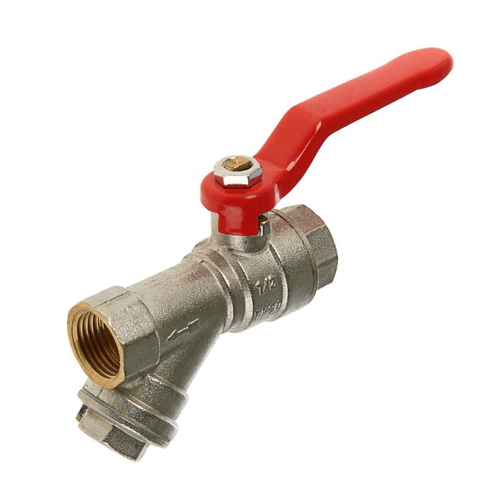 Кран шаровый Valtec, 1/2" внутренняя резьба, с фильтром, ручка