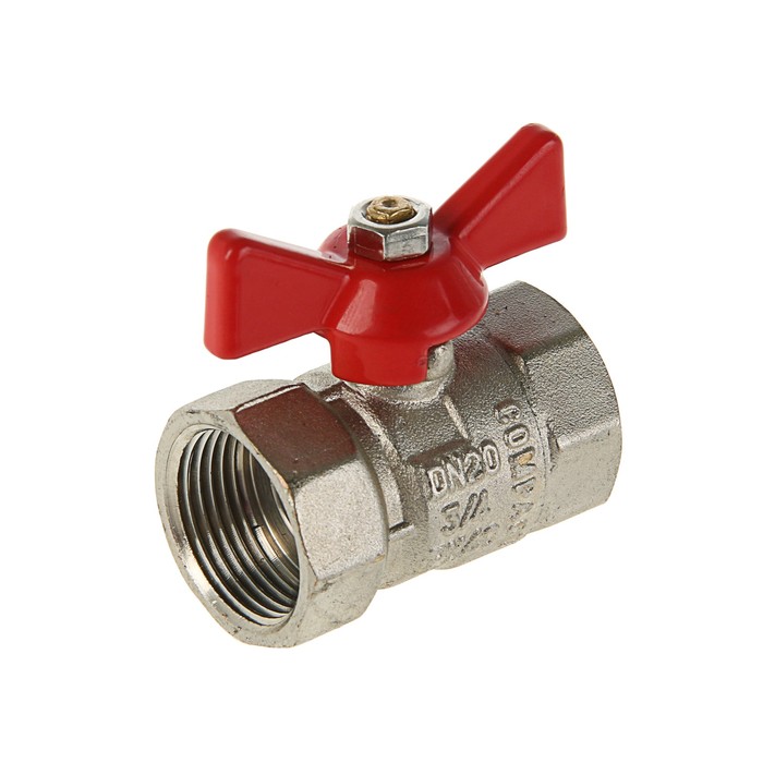 Кран шаровой Valtec compact, внутренняя/внутренняя резьба 3/4", бабочка