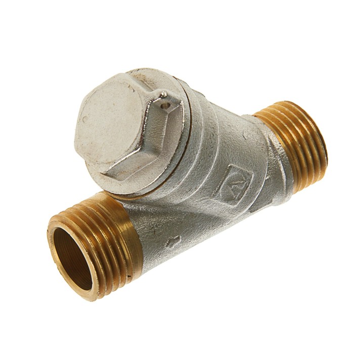 Фильтр косой Valtec, 1/2", наружная резьба, никелированный, латунь
