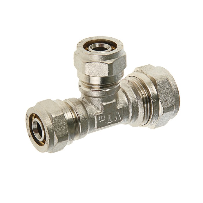 Тройник переходной Valtec, обжимной, 20 мм х 16 мм х 16 мм