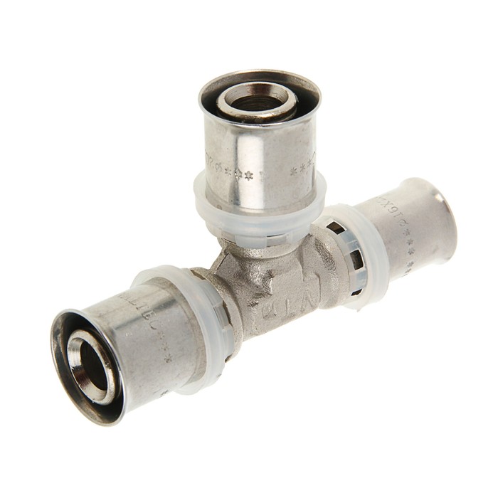 Тройник переходной Valtec, пресс, 20 мм х 20 мм х 16 мм