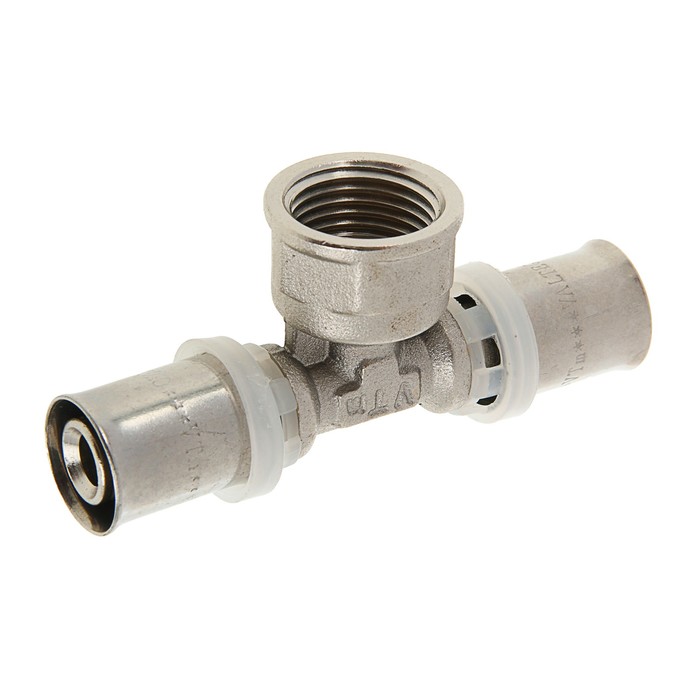 Тройник Valtec, пресс, 16 мм х 1/2" внутренняя резьба х 16 мм