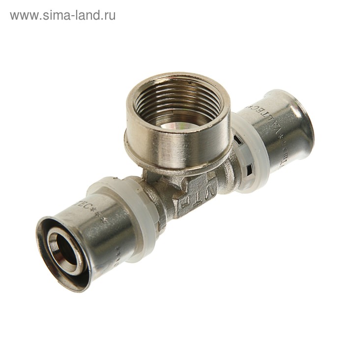 фото Тройник-пресс valtec, 20 мм x 3/4" внутренняя резьба x 20 мм