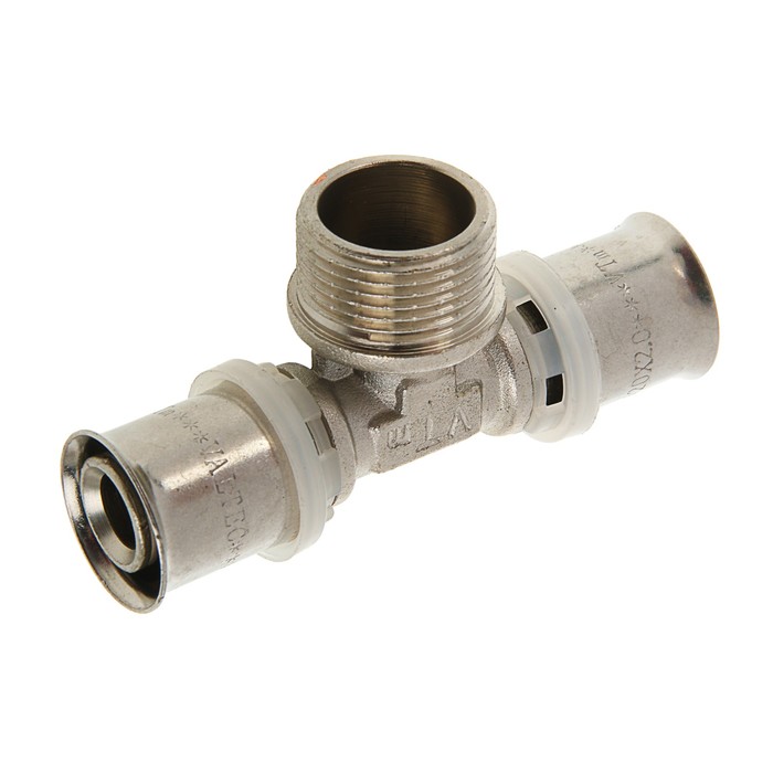 Тройник Valtec, пресс, 20 мм х 3/4" наружная резьба х 20 мм