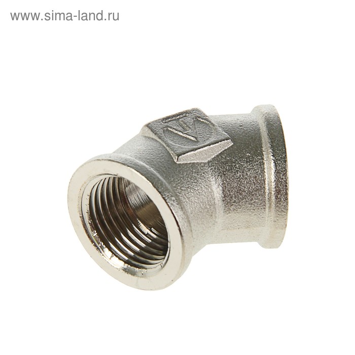

Угольник Valtec, 1/2", 45°, внутренняя резьба, никелированная латунь