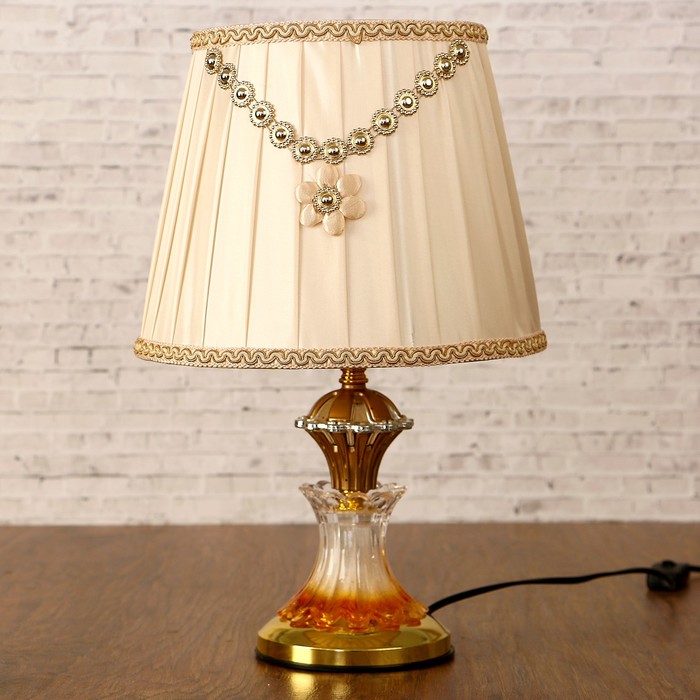 Лампа настольная "Мелита" Е27 40Вт 220В низ с подсветкой 39,5х26х26 см