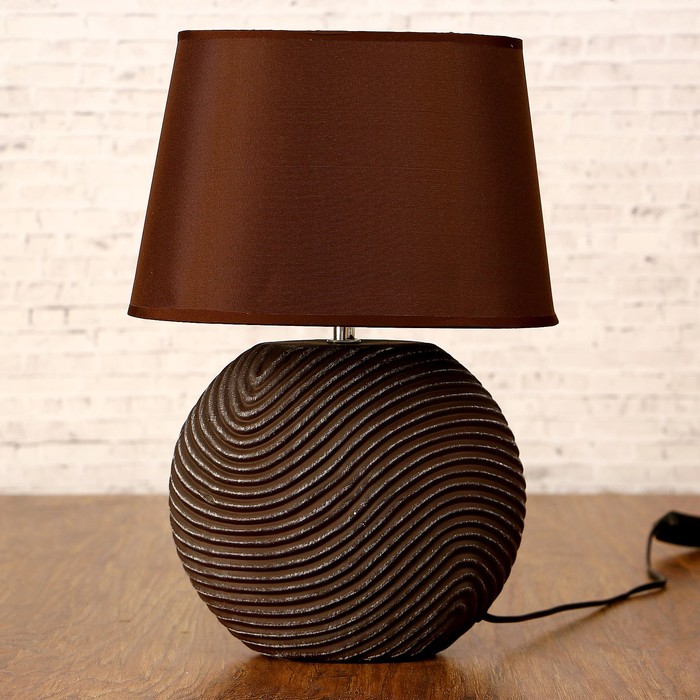 Лампа настольная с абажуром "Пески" графит матовая 220V 40 Вт E14