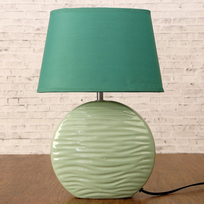 Лампа настольная с абажуром "Идиллия" светло-зелёная 220V 40 Вт E14