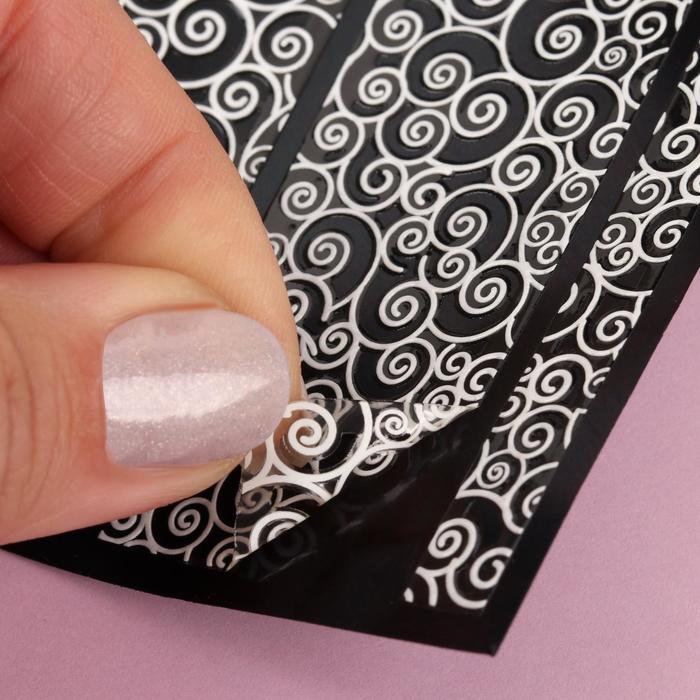 Наклейки для ногтей "Узор", 9*14см, цвет белый