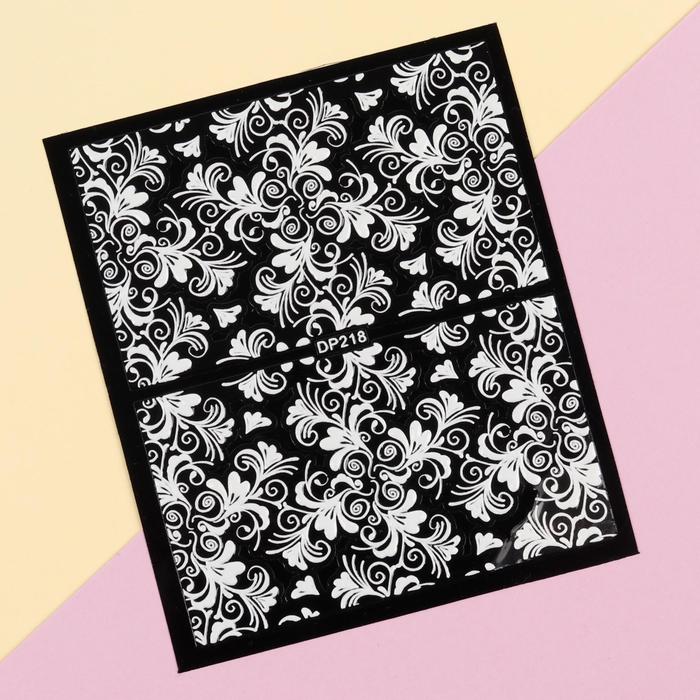 Наклейки для ногтей "Узор", 9*14см, цвет белый