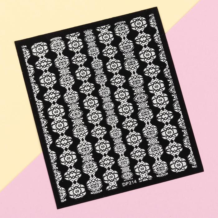 Наклейки для ногтей "Ленты", 9*14см, цвет белый