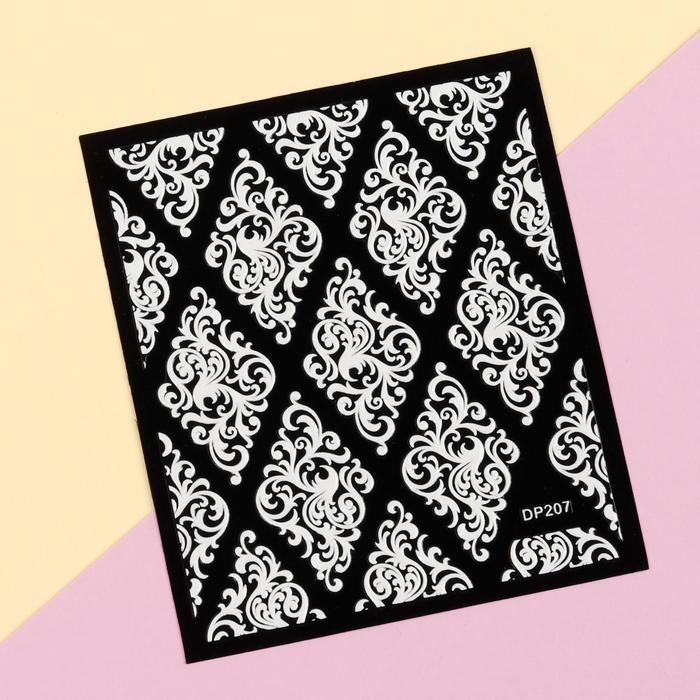 Наклейки для ногтей "Орнамент", 9*14см, цвет белый