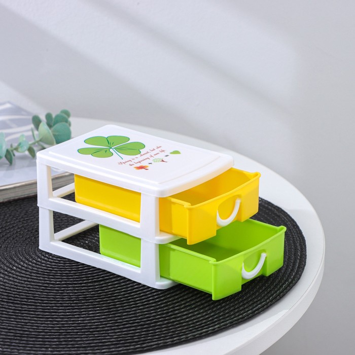 Мини-комод для мелочей 2 секции 13х9х7 см, цвет МИКС