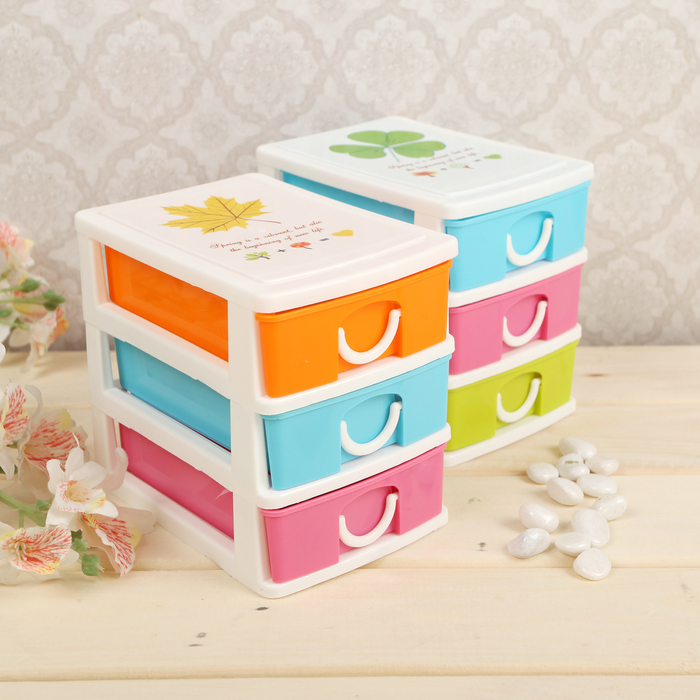 Мини-комод для мелочей 3 секции 13х9х11,5 см, цвет МИКС