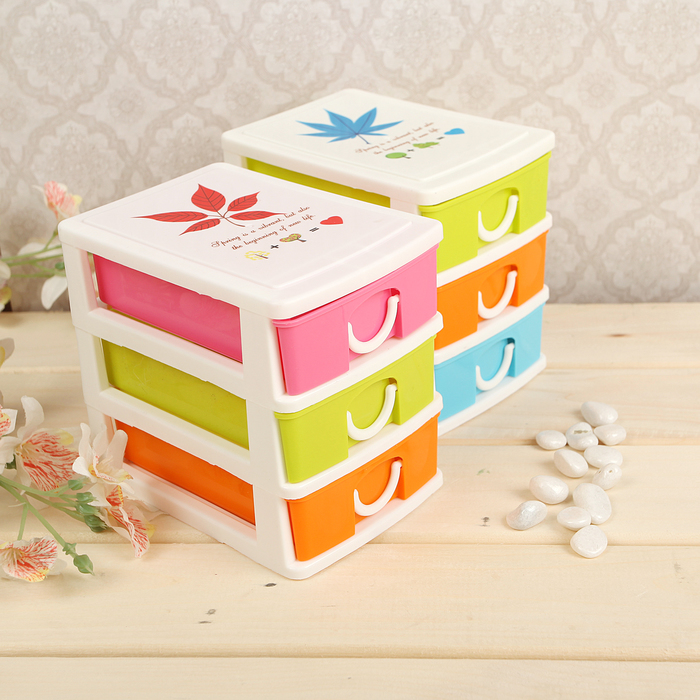 Мини-комод для мелочей 3 секции 13х9х11,5 см, цвет МИКС