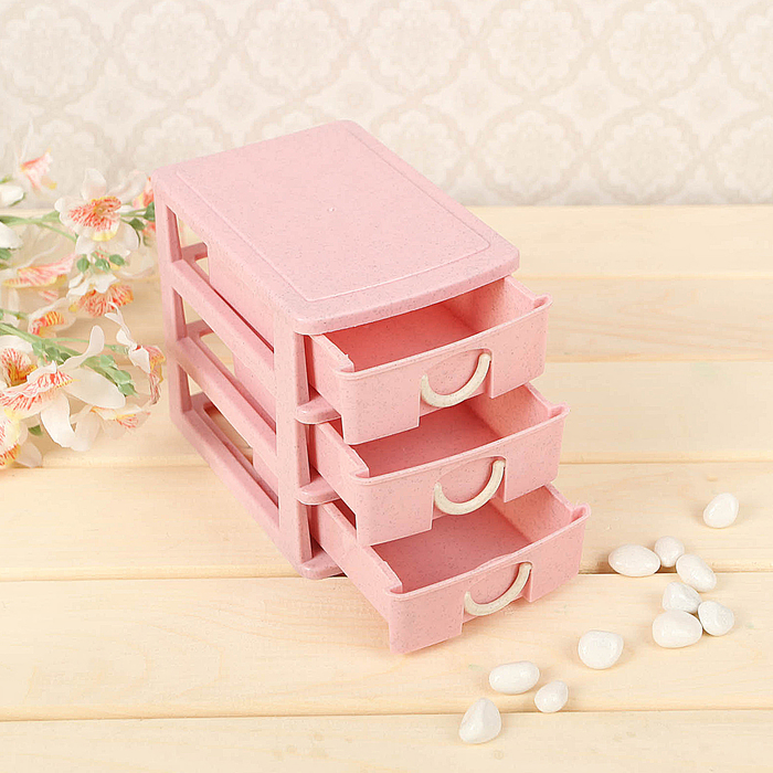 Мини-комод для мелочей 3 секции 13х9х11,5 см, цвет МИКС