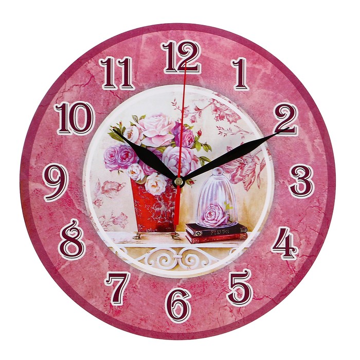 Часы-винтаж "Цветы в вазе"