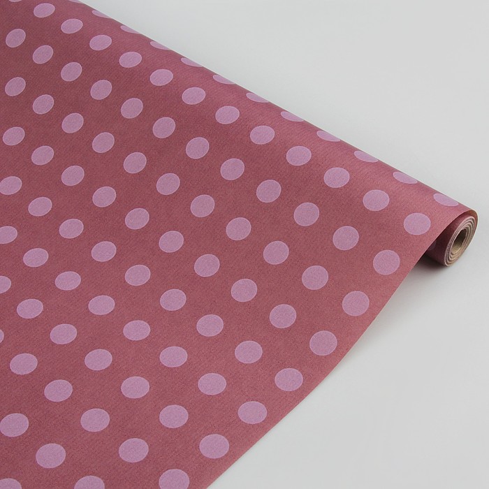Бумага упаковочная крафт "Круги на сиреневом", 0,7 х 10 м, 40 г/м²