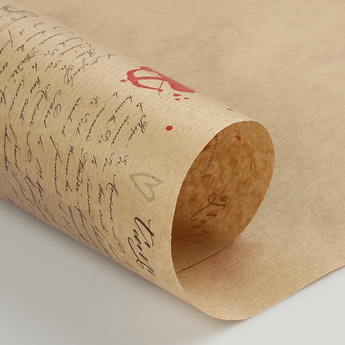 Бумага упаковочная крафт "Купидон", 0,72 х 10 м, 40 г/м²