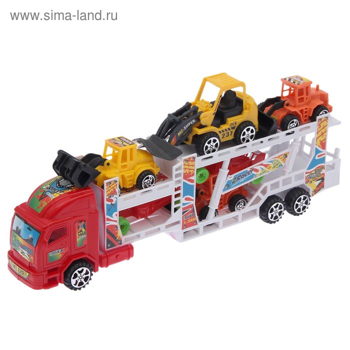 

Грузовик инерционный «Автовоз», с 6 машинами, цвета МИКС, в пакете