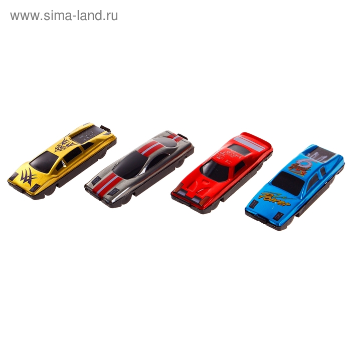 

Машина металлическая (набор 4 шт), без механизмов, цвета МИКС, в пакете