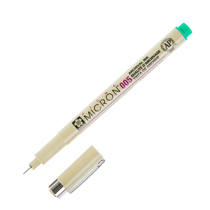 Ручка капиллярная Sakura Pigma Micron линер 0.2 мм зелёный