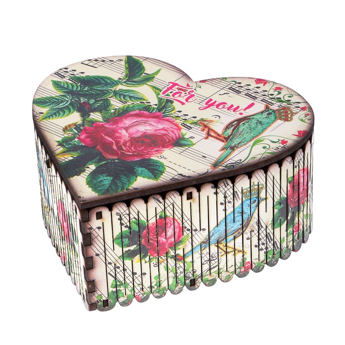 Шкатулка- сердце "for you" , 12.5х12х5.5см