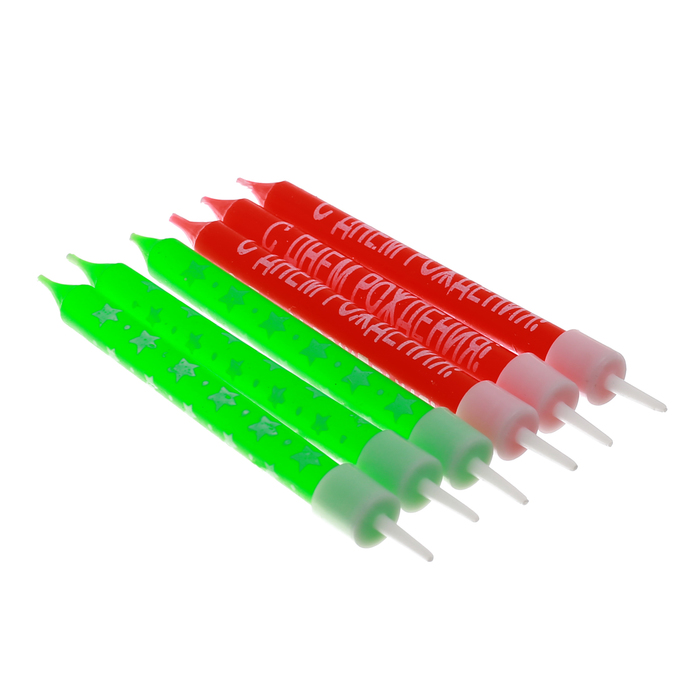 Свечи в торт "С Днем Рождения" 6 шт