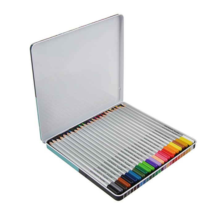 Набор акварельных карандашей Bruynzeel Автопортрет 24 цвета в металлической коробке