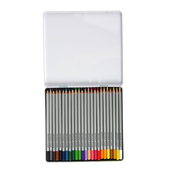 Набор акварельных карандашей Bruynzeel Автопортрет 24 цвета в металлической коробке