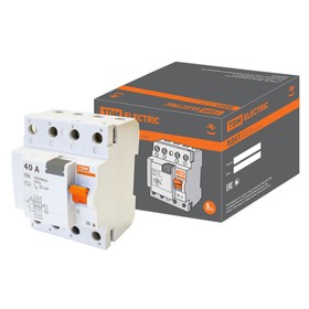 

УЗО TDM ВД63, 4Р, 40 А, 30 мА, электронное, SQ0220-0009